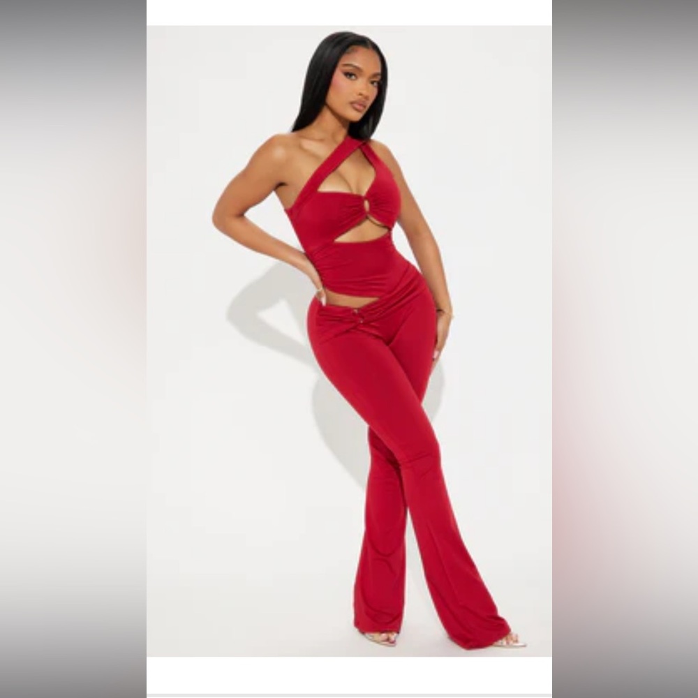 Fashion Nova Bold Red Cutout Jumpsuit
